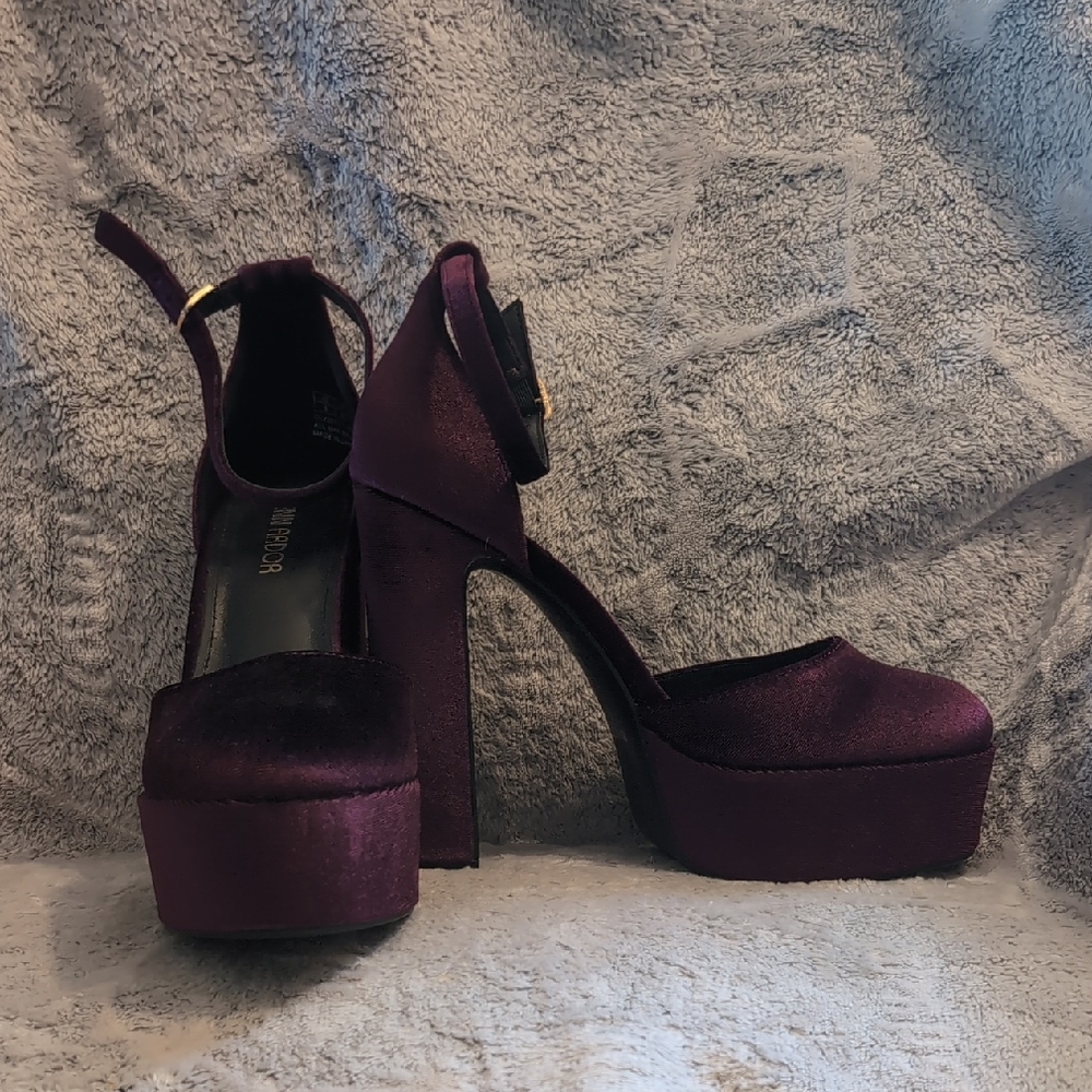 Jenn Ardor Dark Purple Platform Heels